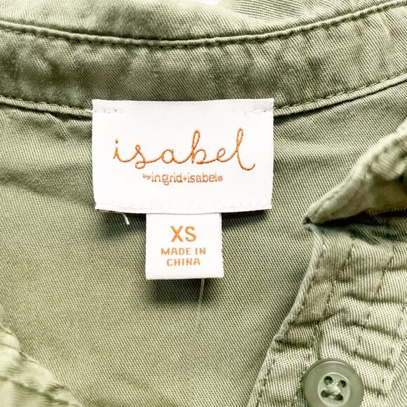 Isabel Maternity Green Short Sleeve Button-Front Belted Maternity Dress XS - Picture 4 of 6